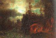 Albert Bierstadt The Trappers Camp oil painting reproduction